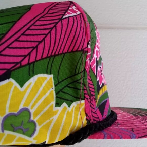 Vintage San Sun Hawaiian Floral Snapback Rope Hat - EUC - Picture 4 of 13